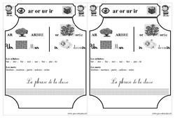 Le son  ar or ur ir - Etude des sons - Lecture : 3eme Harmos - PDF à imprimer