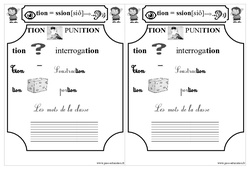 Le son [siô] - tion = ssion - Etude des sons - Lecture : 3eme Harmos - PDF à imprimer