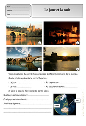 Jour, nuit - Exercices - Espace temps : 4ème Harmos - PDF à imprimer