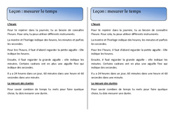 Mesurer le temps - Cours, Leçon : 4ème Harmos - PDF gratuit à imprimer