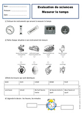 Mesurer le temps - Examen Evaluation - Espace temps : 4ème Harmos - PDF à imprimer