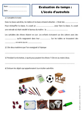 Ecole d'autrefois - Traces du passé - Examen Evaluation - Espace temps : 4ème Harmos - PDF à imprimer