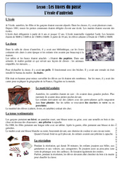 L'école autrefois - Traces du passé - Cours, Leçon : 4ème Harmos - PDF gratuit à imprimer