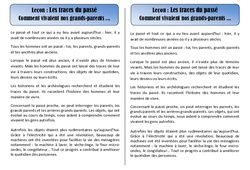 Comment vivaient nos grands parents - Traces du passé - Cours, Leçon : 4ème Harmos - PDF gratuit à imprimer