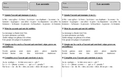 Accents - Exercices - Orthographe : 4ème Harmos - PDF à imprimer