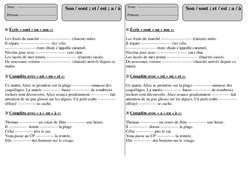 Sont / son, et / est, a / à - Exercices - Orthographe : 4ème Harmos - PDF à imprimer