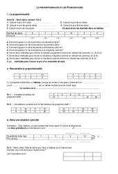 Proportionnalité - Pourcentage - Organisation et gestion des données - Exercices - Examen Contrôle - Mathématiques : 8ème Harmos - PDF à imprimer