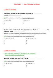 Priorités - Exercices - Examen Contrôle - Mathématiques : 9eme Harmos - PDF à imprimer