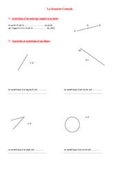 Symétrie centrale - Géométrie - Exercices - Examen Contrôle - Mathématiques : 9eme Harmos - PDF à imprimer