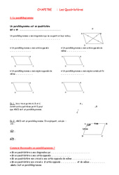 Quadrilatères - Géométrie - Exercices - Examen Contrôle - Mathématiques : 9eme Harmos - PDF à imprimer