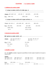 Nombres relatifs - Numération - Exercices 2 - Examen Contrôle - Mathématiques : 9eme Harmos - PDF à imprimer