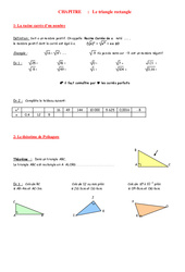 Théorème de Pythagore - Géométrie - Exercices - Examen Contrôle - Mathématiques : 10ème Harmos - PDF à imprimer