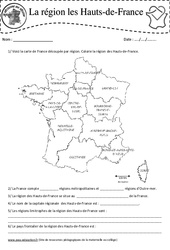 Hauts de France - Je découvre ma région : 6ème, 7ème Harmos - PDF à imprimer