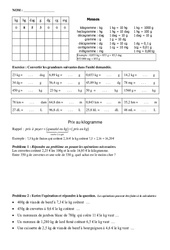 Masse g, kg - Grandeurs et mesures - Exercices - Examen Contrôle - Mathématiques : 8ème Harmos - PDF à imprimer