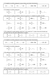 Notion de quotient, découvertes de fractions égales - Exercices : 8ème Harmos - PDF à imprimer