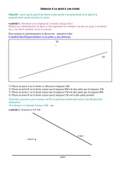 Distance d'un point à une droite - Cours - Géométrie : 10ème Harmos - PDF à imprimer