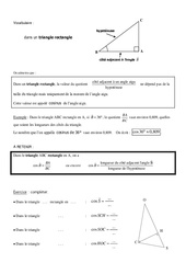 Cosinus d'un angle - Cours - Géométrie : 10ème Harmos - PDF à imprimer