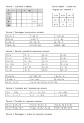 Calcul littéral - Double - distributivité - Exercices - Calculs : 10ème Harmos - PDF à imprimer