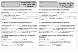 Imparfait - Etre, avoir, aller - Conjugaison - Exercices corrigés : 4ème Harmos - PDF à imprimer