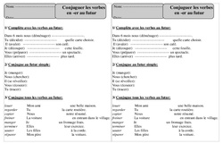 Verbes en er - Futur - Conjugaison - Exercices corrigés : 4ème Harmos - PDF à imprimer