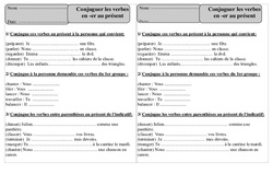 Verbes en er - Présent - Conjugaison - Exercices corrigés : 4ème Harmos - PDF à imprimer