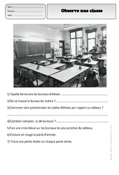 Observe une classe - Représenter l'espace - Exercices - Espace temps : 4ème Harmos - PDF à imprimer