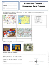 Se repérer dans l'espace - Représenter l'espace - Examen Evaluation - Espace temps : 4ème Harmos - PDF à imprimer