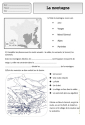 Montagne - Paysages - Exercices - Espace temps : 4ème Harmos - PDF à imprimer