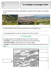 Campagne - Paysages ruraux - Exercices - Espace temps : 4ème Harmos - PDF à imprimer