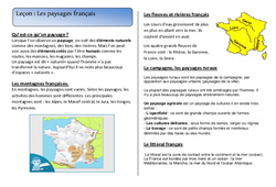 Paysages français - Cours, Leçon : 4ème Harmos - PDF gratuit à imprimer