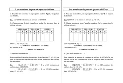 Nombres de plus de quatre chiffres - Cours, Leçon : 5ème, 6ème, 7ème Harmos - PDF gratuit à imprimer