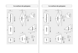 Polygones - Surfaces - Cours, Leçon : 5ème, 6ème, 7ème Harmos - PDF gratuit à imprimer