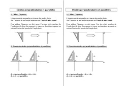 Droites parallèles - Droites perpendiculaires - Géométrie : 5ème, 6ème, 7ème Harmos - PDF à imprimer