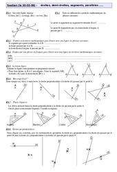 Droites cercles triangles - Géométrie - Exercices - Soutien scolaire - Fiches de révisions : 8ème Harmos - PDF à imprimer