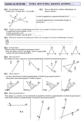 Exercice Droites, demi - droites, segments, parallèles ..... - Géométrie - Exercices - Soutien scolaire - Fiches de révisions : 8ème Harmos - PDF à imprimer