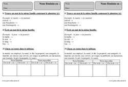 Nom féminin en e - Exercices corrigés : 5ème Harmos - PDF à imprimer