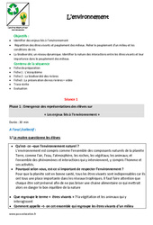 Environnement - Fiche de préparation : 6ème, 7ème Harmos - PDF à imprimer