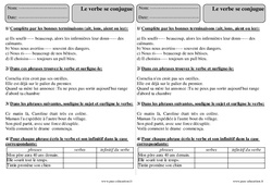 Le verbe se conjugue - Exercices corrigés de grammaire : 5ème Harmos - PDF à imprimer