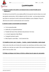 Ponctuation - Exercices  : 7ème Harmos - PDF à imprimer