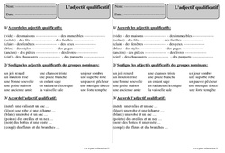 Adjectif qualificatif - Exercices Corrigés : 5ème Harmos - PDF à imprimer