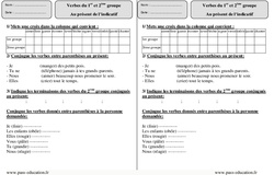 1er ème groupe - Présent - Exercices Corrigés : 5ème Harmos - PDF à imprimer