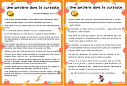 Une sorcière dans le cartable - Lecture suivie - Récit : 4ème, 5ème, 6ème, 7ème Harmos - PDF à imprimer