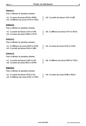 Poser des opérations - Exercices corrigés - Mathématiques - Soutien scolaire : 8ème Harmos - PDF à imprimer