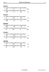 Classer des nombres décimaux - Exercices corrigés - Mathématiques - Soutien scolaire : 8ème Harmos - PDF à imprimer