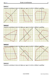 Symétrie et quadrillages - Exercices corrigés - Mathématiques - Géométrie - Soutien scolaire : 8ème Harmos - PDF à imprimer