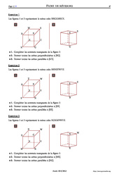 Représentation dans l'espace - Exercices corrigés - Mathématiques - Géométrie - Soutien scolaire : 8ème Harmos - PDF à imprimer