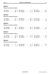 Conversions unités - Exercices corrigés - Mathématiques - Soutien scolaire : 8ème Harmos - PDF à imprimer