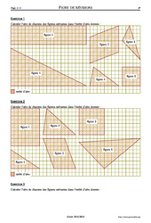 Aires et quadrillage - Exercices corrigés - Mathématiques - Soutien scolaire : 8ème Harmos - PDF à imprimer