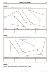 Mesurer des angles - Exercices corrigés - Mathématiques - Soutien scolaire : 8ème Harmos - PDF à imprimer