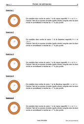 Aire de disques - Exercices corrigés - Mathématiques - Soutien scolaire : 9eme Harmos - PDF à imprimer